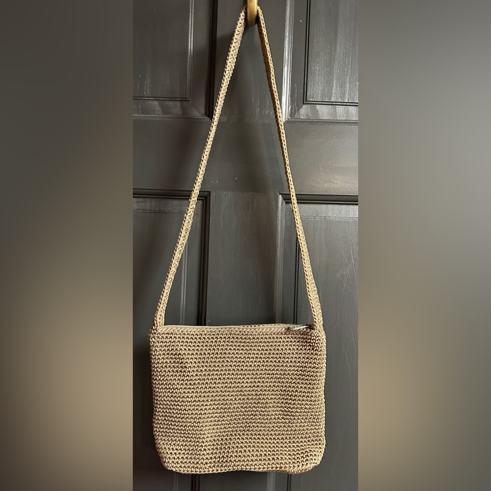 The Sak Brown Crocheted Small Shoulder/Crossbody Purse